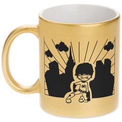 Superhero in the City Metallic Gold Mug