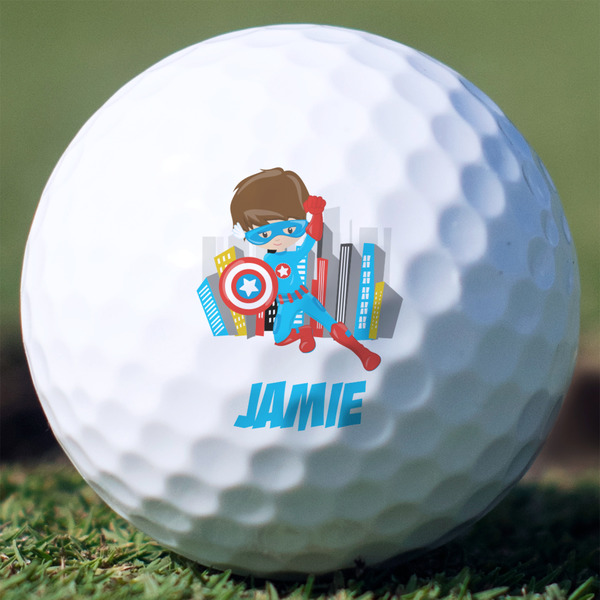 Custom Superhero in the City Golf Balls - Titleist Pro V1 - Set of 12 (Personalized)