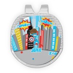 Superhero in the City Golf Ball Marker - Hat Clip - Silver