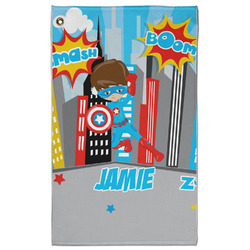 Superhero in the City Golf Towel - Poly-Cotton Blend - Large w/ Name or Text