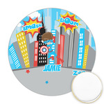 Superhero in the City Printed Cookie Topper - 2.5" (Personalized)