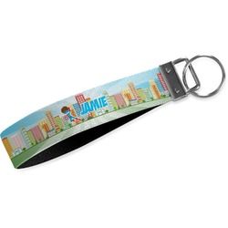 Superhero in the City Wristlet Webbing Keychain Fob (Personalized)