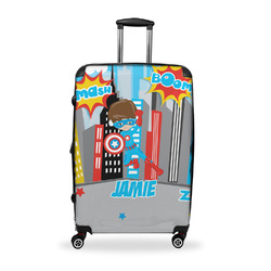 Superhero in the City Suitcase - 28" Large - Checked w/ Name or Text