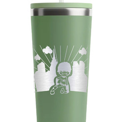 Superhero in the City RTIC Everyday Tumbler with Straw - 28oz - Light Green - Double-Sided (Personalized)