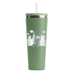 Superhero in the City RTIC Everyday Tumbler with Straw - 28oz - Light Green - Double-Sided (Personalized)