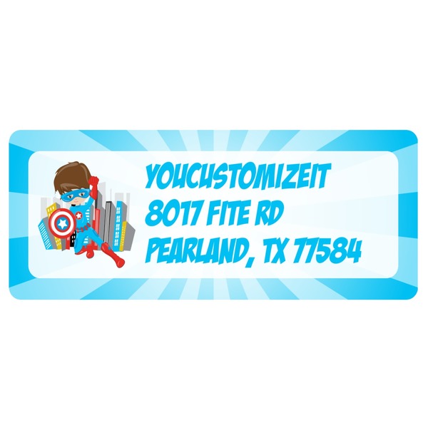 Custom Superhero in the City Return Address Labels (Personalized)