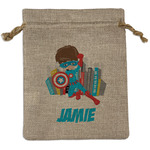 Superhero in the City Burlap Gift Bag (Personalized)