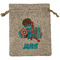 Superhero in the City Medium Burlap Gift Bag - Front