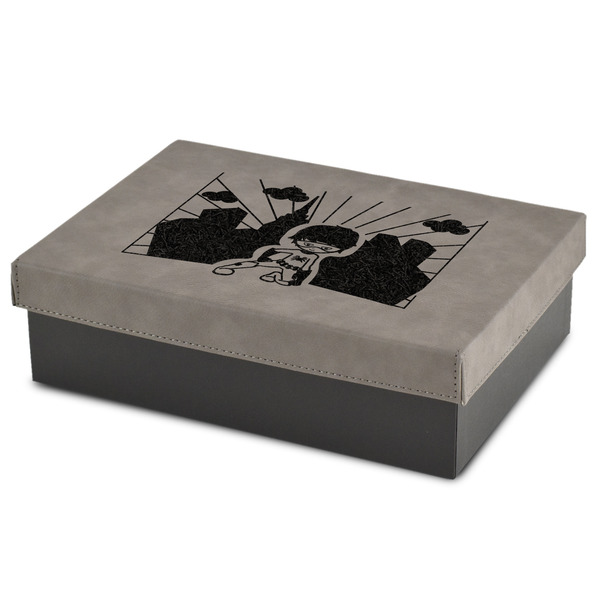 Custom Superhero in the City Medium Gift Box w/ Engraved Leather Lid