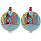 Superhero in the City Metal Ball Ornament - Front and Back