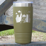 Superhero in the City 20 oz Stainless Steel Tumbler - Olive - Double Sided (Personalized)