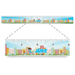 Superhero in the City Plastic Ruler - 12" (Personalized)