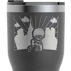Superhero in the City RTIC Tumbler - Black - Engraved Front & Back (Personalized)