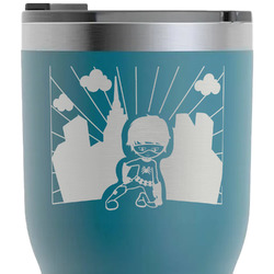 Superhero in the City RTIC Tumbler - Dark Teal - Laser Engraved - Double-Sided (Personalized)