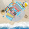 Superhero in the City Round Beach Towel Lifestyle