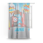 Superhero in the City Sheer Curtain (Personalized)