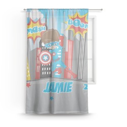 Superhero in the City Sheer Curtain - 50"x84" (Personalized)