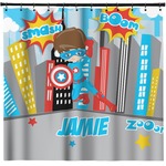 Superhero in the City Shower Curtain (Personalized)