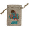 Superhero in the City Small Burlap Gift Bag - Front