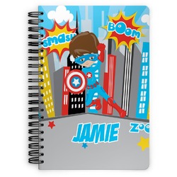 Superhero in the City Spiral Notebook - 7x10 w/ Name or Text