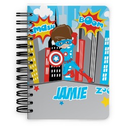 Superhero in the City Spiral Notebook - 5x7 w/ Name or Text