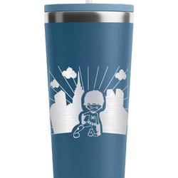 Superhero in the City RTIC Everyday Tumbler with Straw - 28oz - Steel Blue - Double-Sided (Personalized)