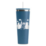 Superhero in the City RTIC Everyday Tumbler with Straw - 28oz - Steel Blue - Double-Sided (Personalized)