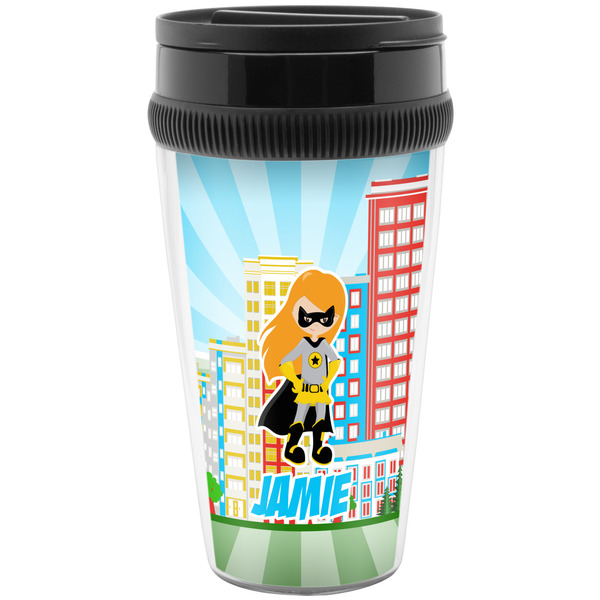 Custom Superhero in the City Acrylic Travel Mug without Handle (Personalized)