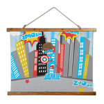 Superhero in the City Wall Hanging Tapestry - Wide (Personalized)