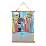 Superhero in the City Wall Hanging Tapestry - Tall (Personalized)
