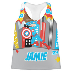 Superhero in the City Womens Racerback Tank Top - Large (Personalized)