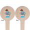 Superhero in the City Wooden 4" Food Pick - Round - Double Sided - Front & Back