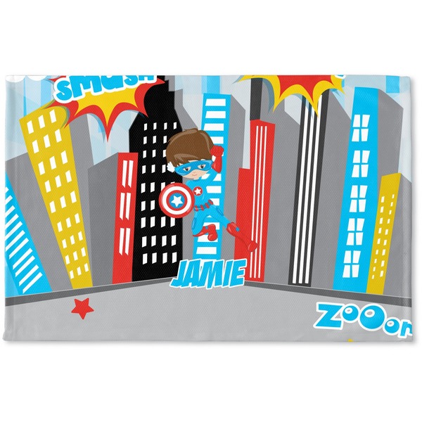 Custom Superhero in the City Woven Mat (Personalized)