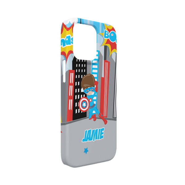 Custom Superhero in the City iPhone Case - Plastic - iPhone 13 Mini (Personalized)