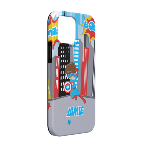 Custom Superhero in the City iPhone Case - Rubber Lined - iPhone 13 Pro (Personalized)