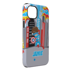 Superhero in the City iPhone Case - Rubber Lined - iPhone 14 Plus (Personalized)
