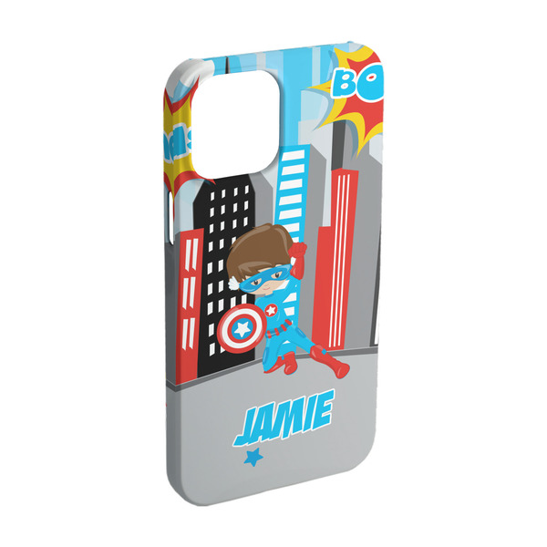 Custom Superhero in the City iPhone Case - Plastic - iPhone 15 (Personalized)