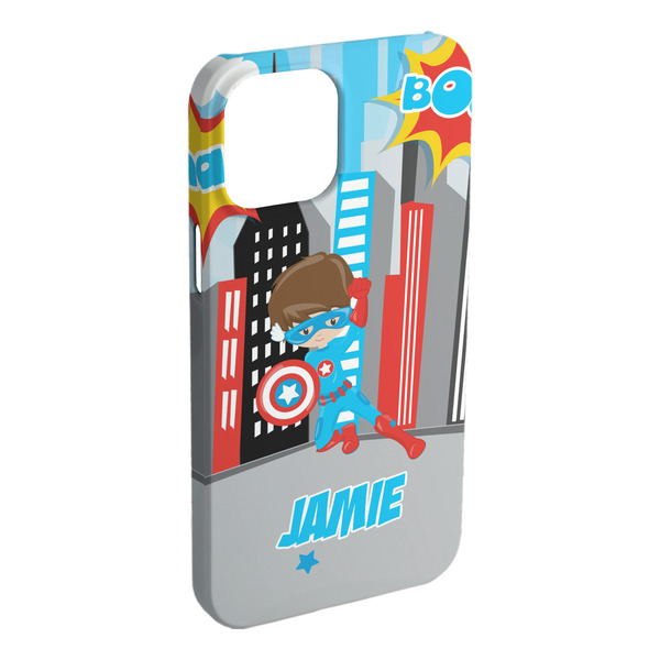 Custom Superhero in the City iPhone Case - Plastic - iPhone 15 Plus (Personalized)