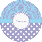 Purple Damask & Dots Multipurpose Round Labels - 1" (Personalized)