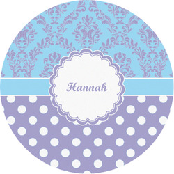 Purple Damask & Dots Multipurpose Round Labels - 1" (Personalized)