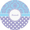 Purple Damask & Dots 1" Multipurpose Round Labels - Single Sticker