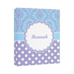 Purple Damask & Dots Canvas Print (Personalized)