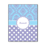 Purple Damask & Dots Wood Print - 11x14 (Personalized)