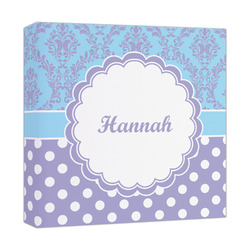 Purple Damask & Dots Canvas Print - 12x12 (Personalized)