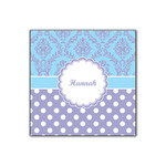 Purple Damask & Dots Wood Print - 12x12 (Personalized)