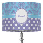 Purple Damask & Dots 16" Drum Lamp Shade - Fabric (Personalized)