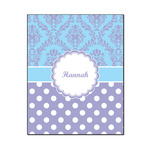 Purple Damask & Dots Wood Print - 16x20 (Personalized)