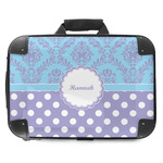 Purple Damask & Dots Hard Shell Briefcase - 18" (Personalized)