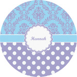 Purple Damask & Dots Multipurpose Round Labels - 2" (Personalized)