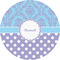 Purple Damask & Dots 2" Multipurpose Round Labels - Single Sticker